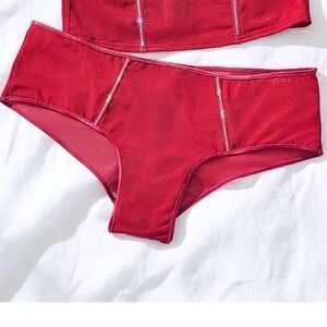 ✨VS Pink NEW Wink bling sheer cheeky panty sz L NWT